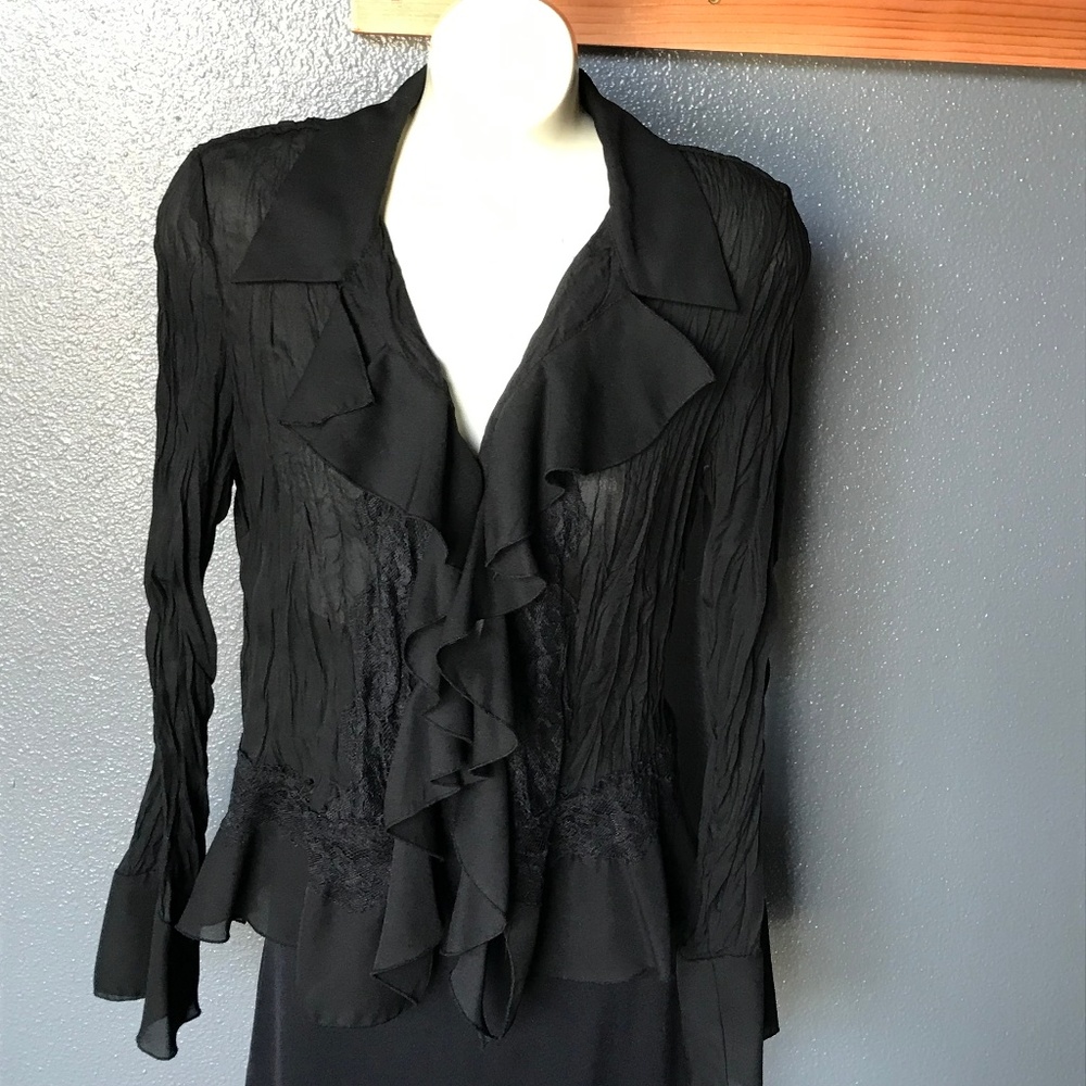 Allison Taylor Black Lace Blouse NWOT